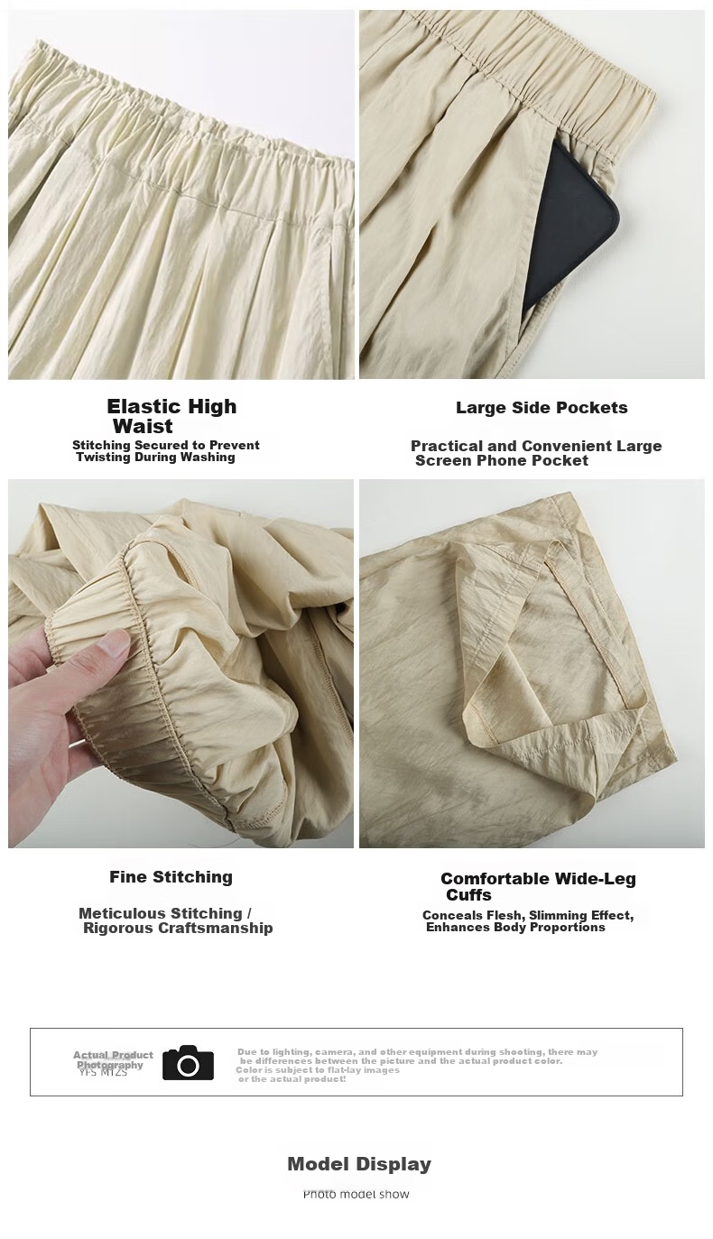 LangSha Ice Silk Wide-Leg Pants for Women, Summer High-Waisted Draping Straight Cotton Linen Casual Trousers, Japanese-Style Yamamoto Pants, Women's Lazy Style 13
