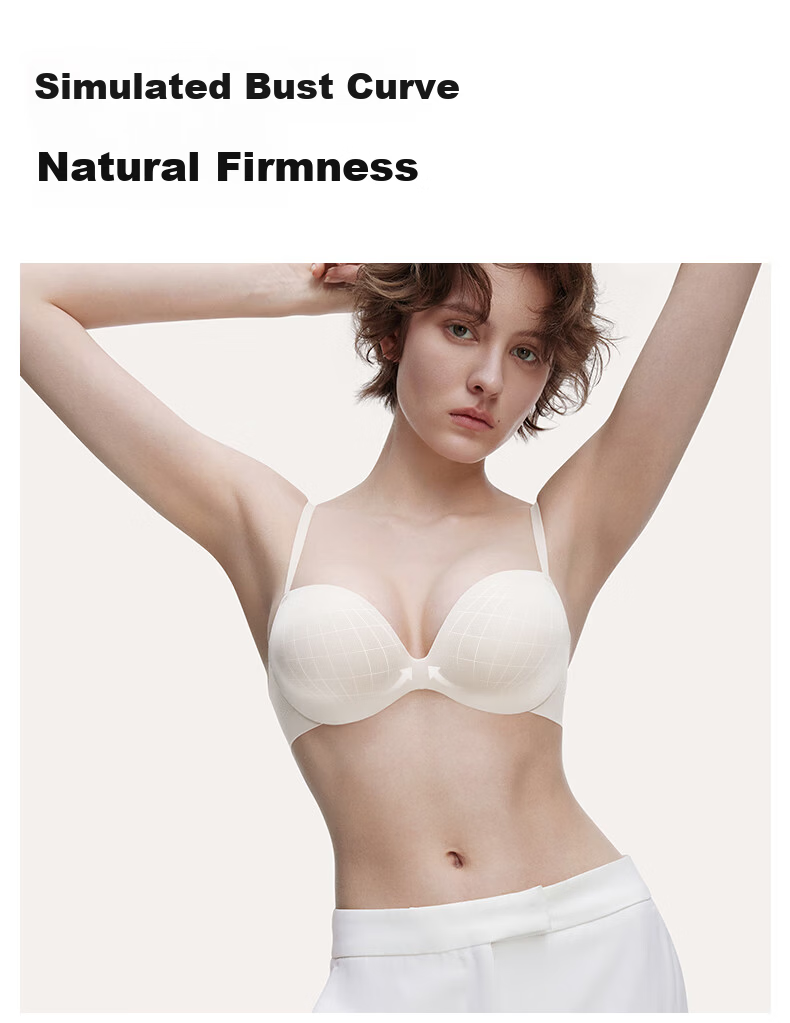 Ubras Yu Shuxin Same Style Round Cup Seamless Push-Up Wireless Bra for Women 7