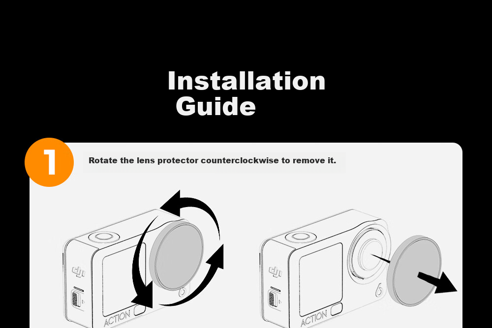 K&F CONCEPT DJI Action 6 ND Neutral Density Filter CPL Polarizer Black Soft 1/4 Photography UV Lens Protector Camera Filter Accessories 21