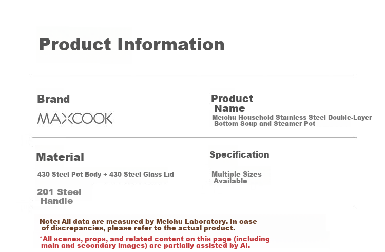 MAXCOOK 28CM Thickened Stainless Steel Single-Layer Steamer Pot Hot Pot Soup Steamer Compatible with Gas Stove and Induction Cooker 12