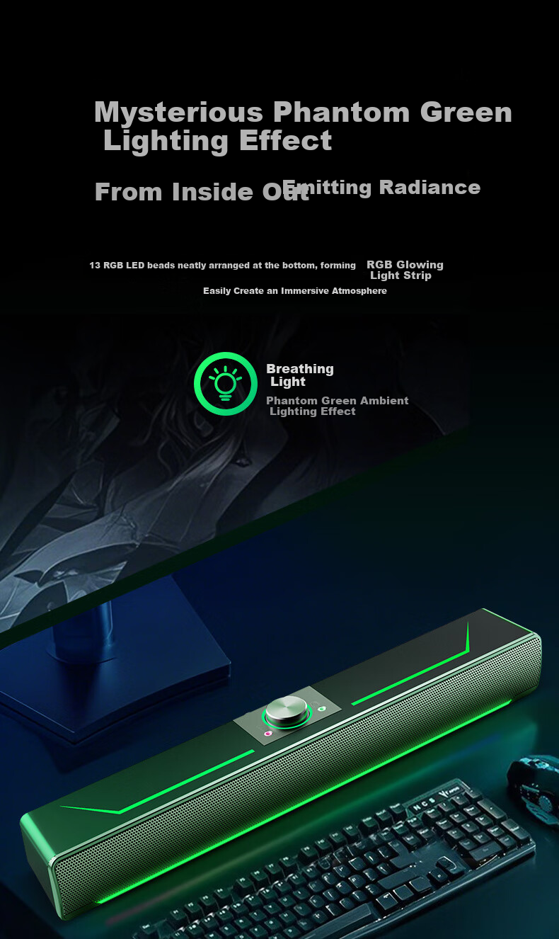 SADA V-196 Microphone Wired USB Bluetooth Speaker Multimedia Soundbar Subwoofer Type-C for Desktop Laptop 2