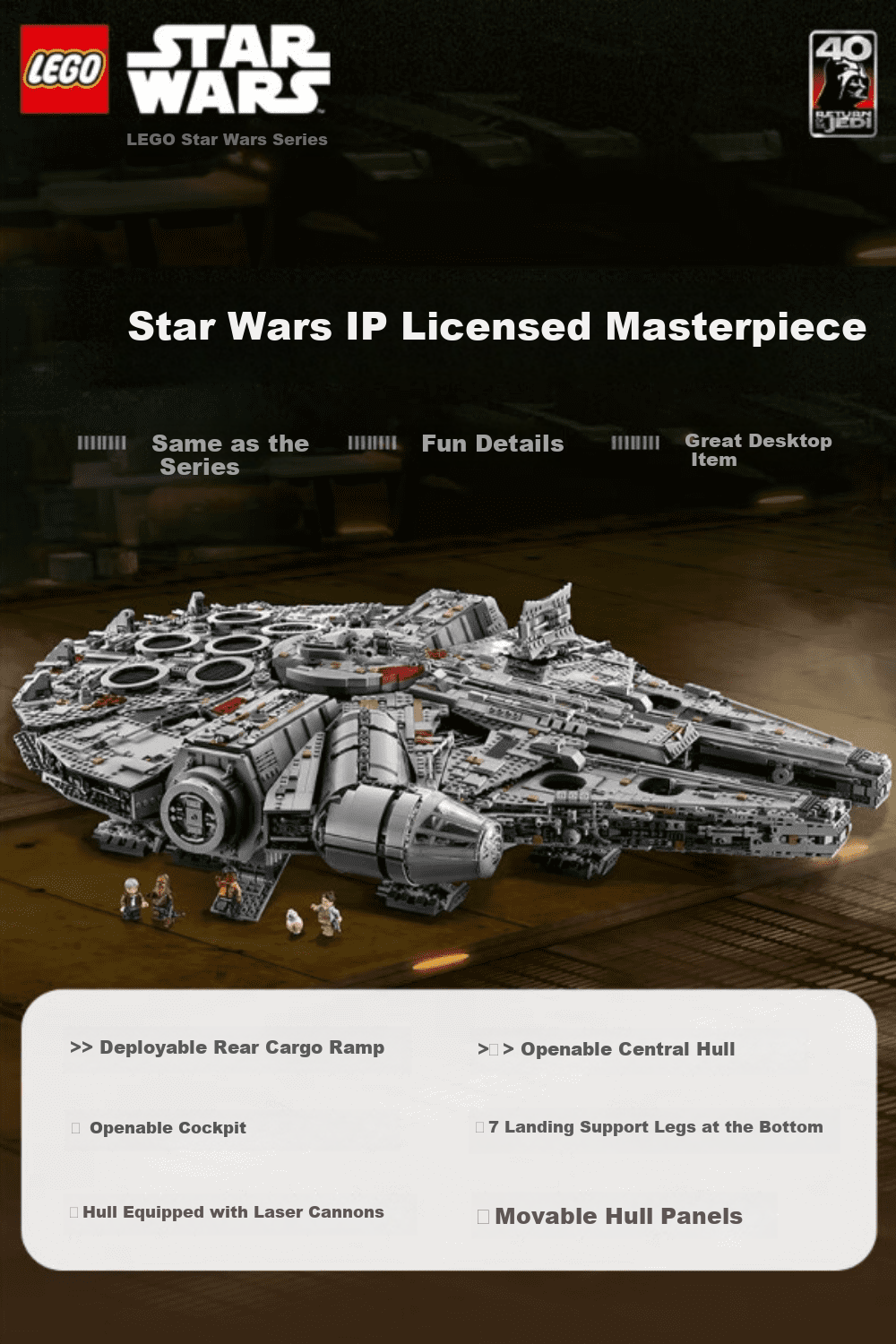 LEGO Star Wars Series 75192 Ultimate Millennium Falcon Building Model Toy 1