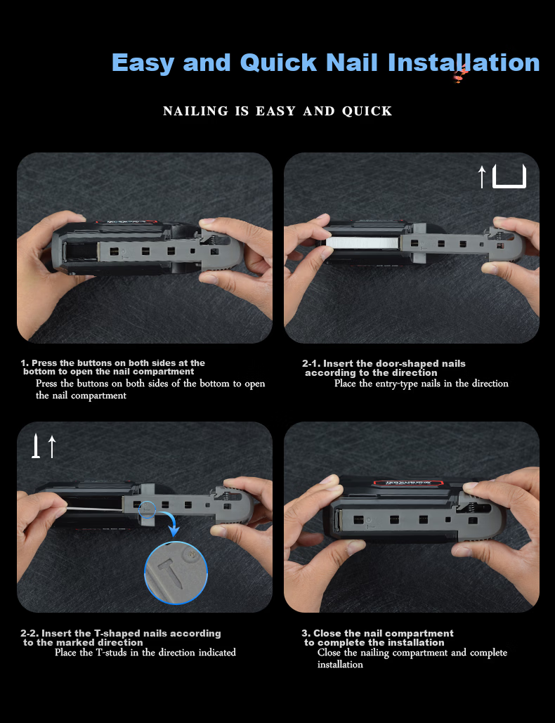 JERXUN Wireless Electric Nail Gun Cordless Brad Nailer Woodworking Staple Gun Household Door Frame Nail Gun Oil Painting Frame Stapler 13
