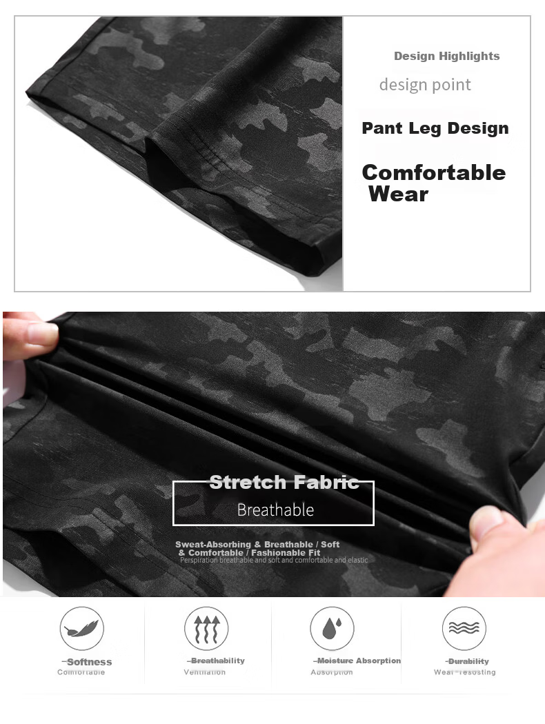 EASTERN CAMEL Men's Trendy Summer Outdoor Casual Sports Straight Five-Point Shorts Youth Loose Beach Pants 4