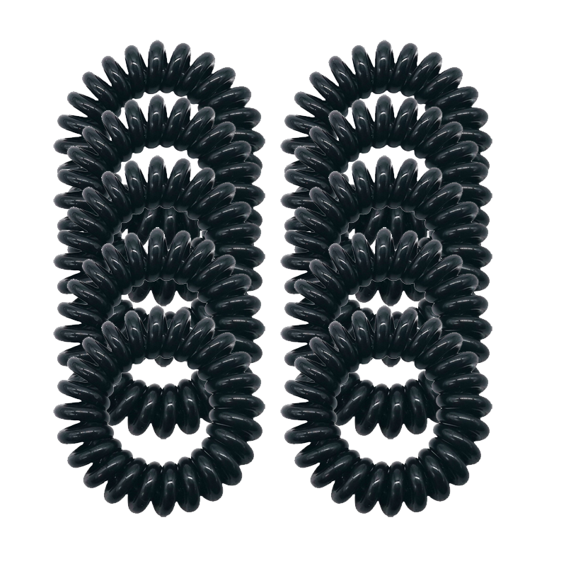 MEIFUYU Small Thick Telephone Cord Hair Ties Black 20pcs High Elasticity No Trace Hair Bands WH7258