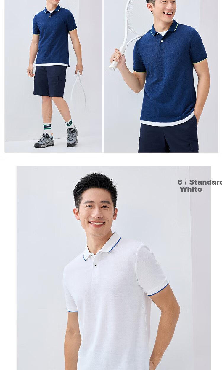 Giordano Men's Short Sleeve Polo Shirt New Pique Fabric Commuter Casual Colorblock Collar Top 01016425 15