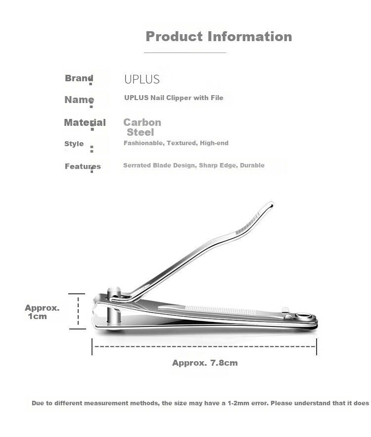 UPLUS Nail Clipper with File Sharp Durable Adult Nail Cutter 2
