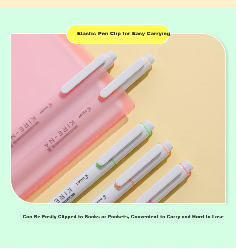 PILOT KIRE-NA Dual-Ended Highlighter Marker Non-Bleeding Colored Fluorescent Pen for Students Pink Orange 11