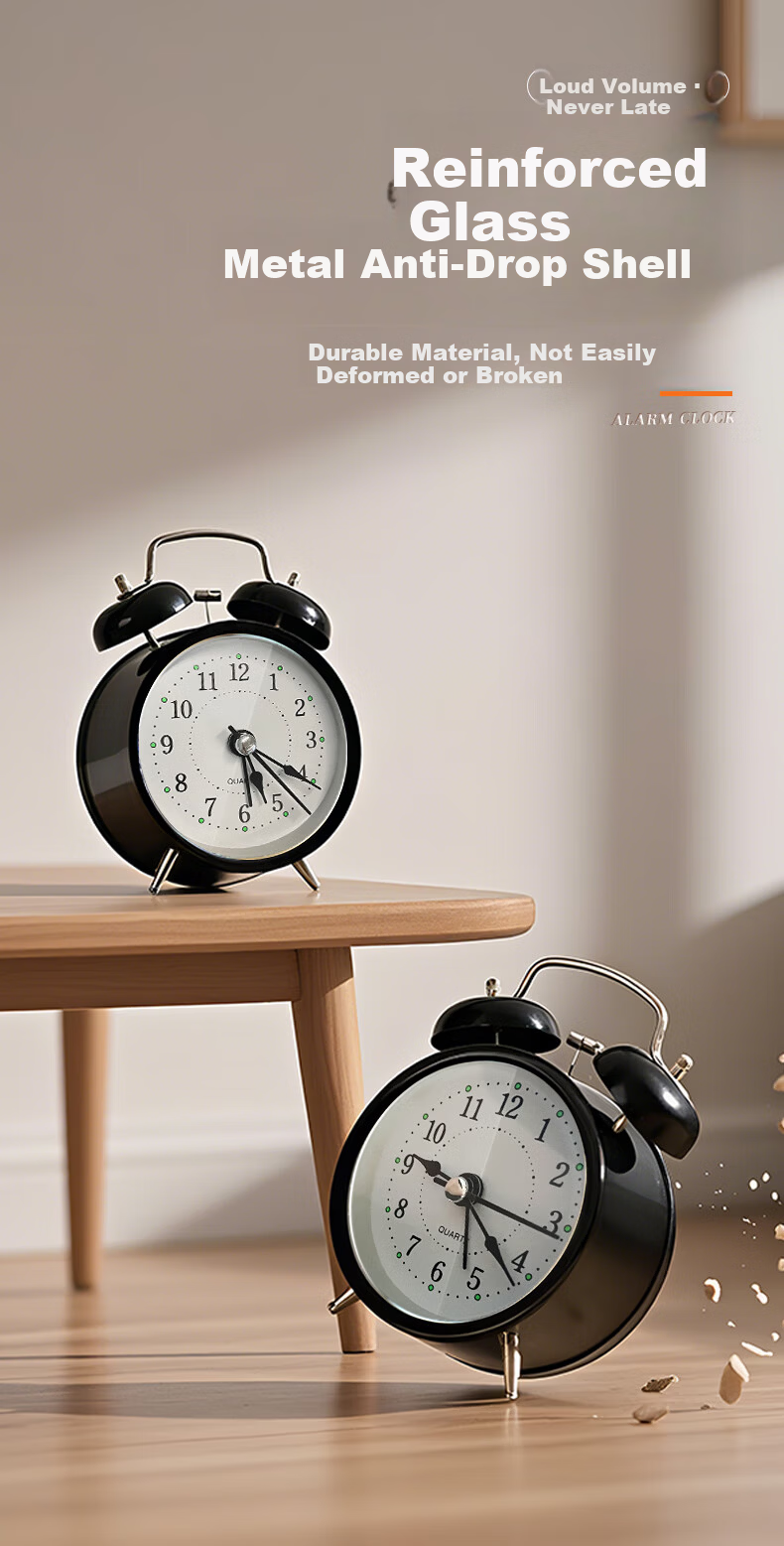 Zhong Xiaobai Xiaomi Yellow Mini Night Light Alarm Clock Large Volume Children's Student Wake-Up Device Mechanical Bell Strong Wake-Up Clock Back-to-School Essential 7