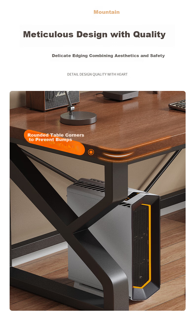 Jingkun Computer Desk Gaming Desk Solid Wood Desktop Study Writing Game Long Table for Home Office 8