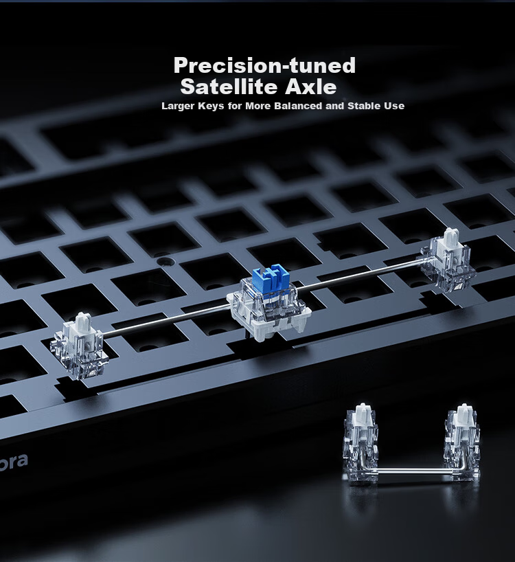 Lenovo GK10 Mechanical Keyboard with Full Hot-Swappable Keys, 20 Backlight Effects, Gaming And Office Computer Keyboard, Aurora Series Three-Mode Version 80-Key Layout, Snow Blue RGB Brown Switch 12