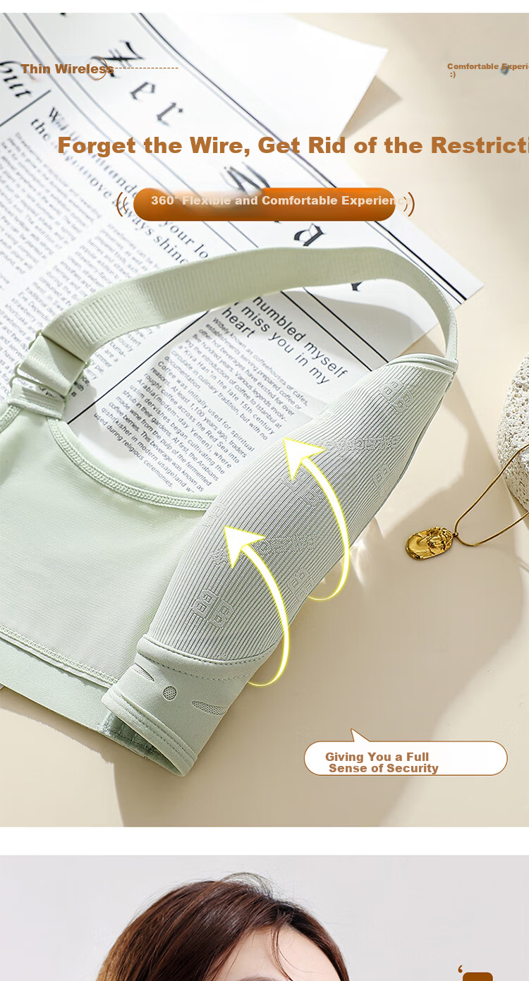 FINSEECH Strapless High Side Coverage Breast Shaping Thin Cup Bra Large Size Breathable Lingerie Mint Green 75BCD 13