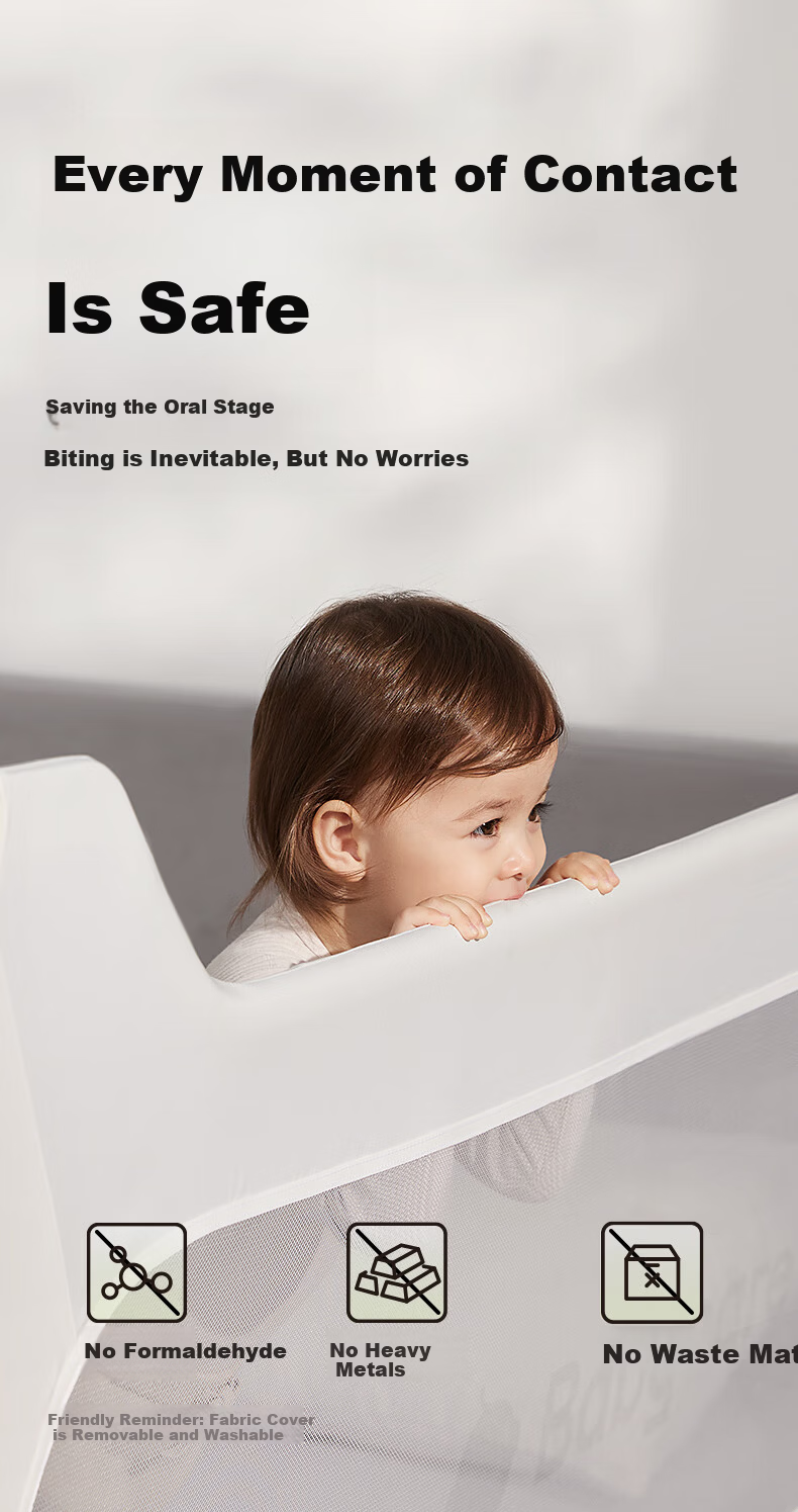Babycare Bed Rail Baby Crib Guardrail Anti-Fall Protective Fence Children's Barrier 1.8m Dot White 9
