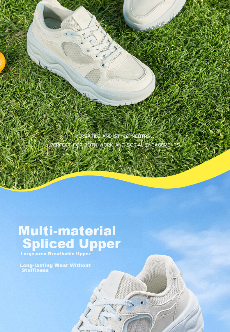 QIAODAN Women's Sports Sneakers QXL052262509 Ivory White/Sheer Blue Size 37 4