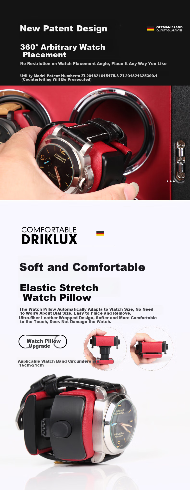 DrikLux Automatic Watch Winder with Fingerprint Unlock for Men and Women Mechanical Watches, Watch Rotator, Commemorative Birthday Gift 9