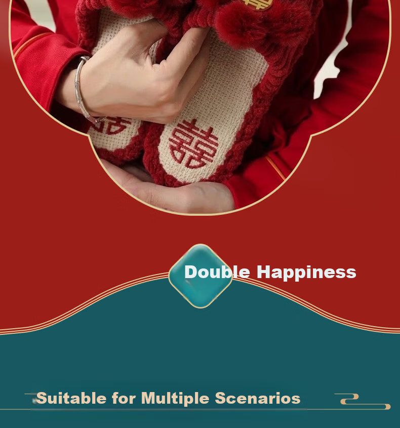 FOOTOPPO Couples Wedding Linen Red Slippers New Bridal Red Shoes Women's Summer Bright Red Pure Linen Soft Sole Slippers Men 2
