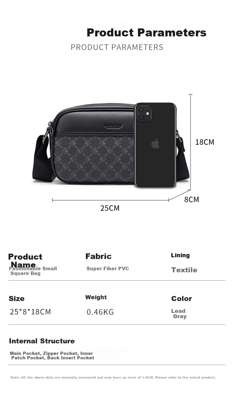 MARK FAIRWHALE Fashion Trendy New Men's Shoulder Bag Commuter Small Bag Versatile Ins Crossbody Bag Men 3