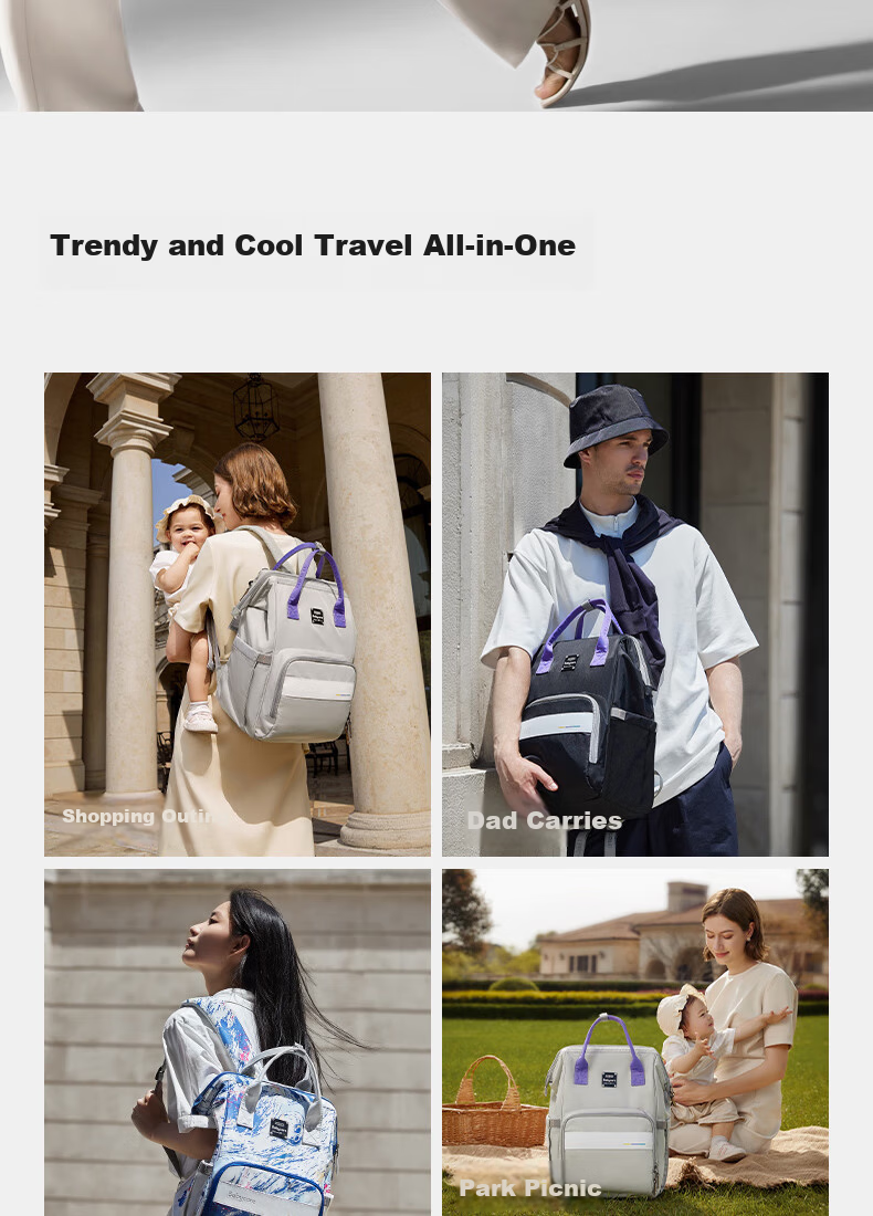 Babycare Travel Bag Business Trip Short Distance Outing Mommy Daddy Multi-Functional Fashion Portable Bag Future Dusk Yellow 7L 18