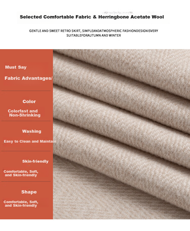Langsha Wool Blend Wide-Leg Pants for Women Spring Autumn 2026 New Fleece-Lined Herringbone High-Waist Relaxed Trousers 4