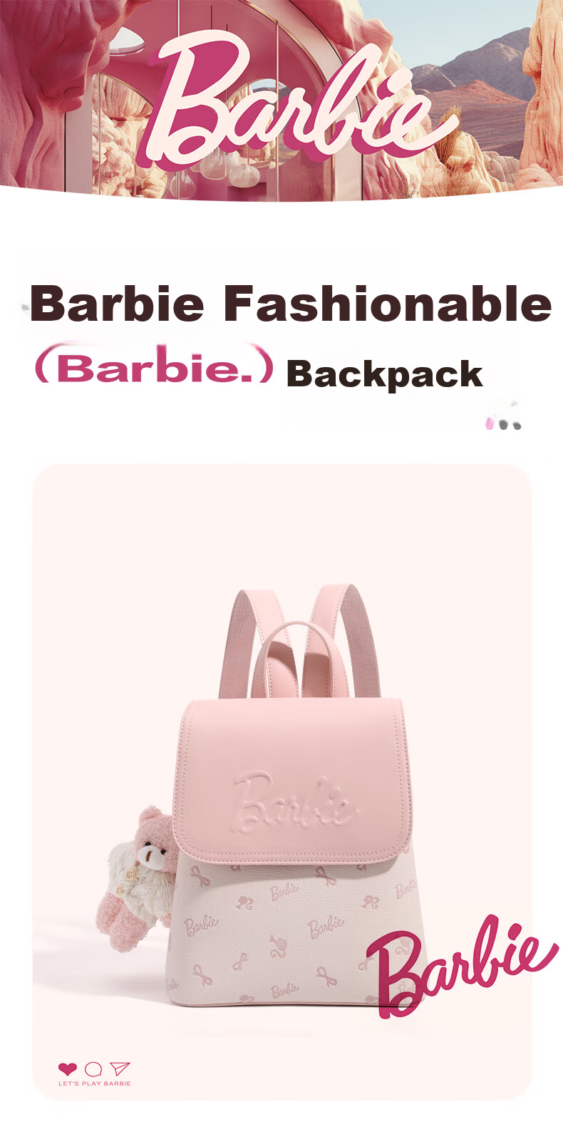 Barbie Women's Backpack 2025 New Bear Commuter College Student Backpack Best Friend Birthday Gift Valentine's Day 1