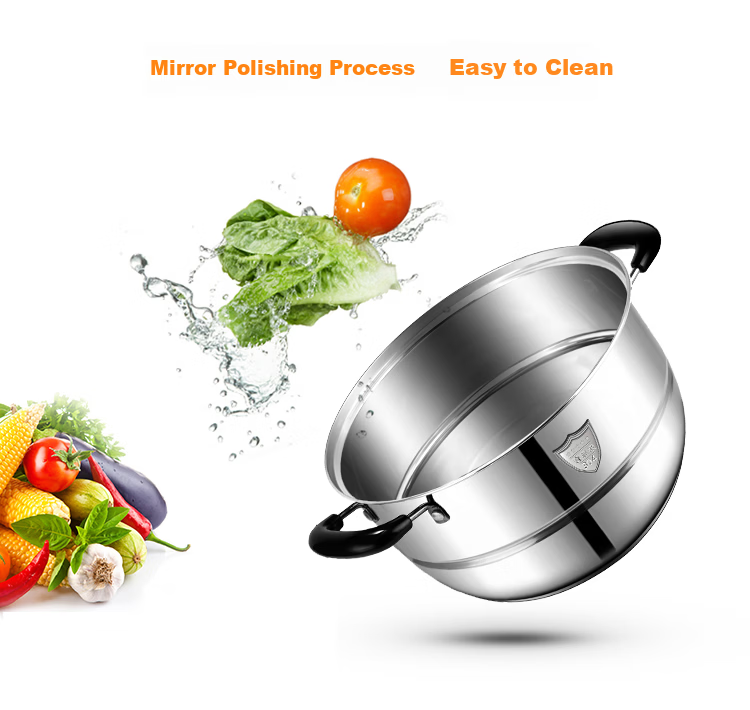 MAXCOOK 316L Stainless Steel 2-Layer 36cm Steamer Large Capacity Soup Pot Compatible with Gas Stove and Induction Cooker MCZ961 12