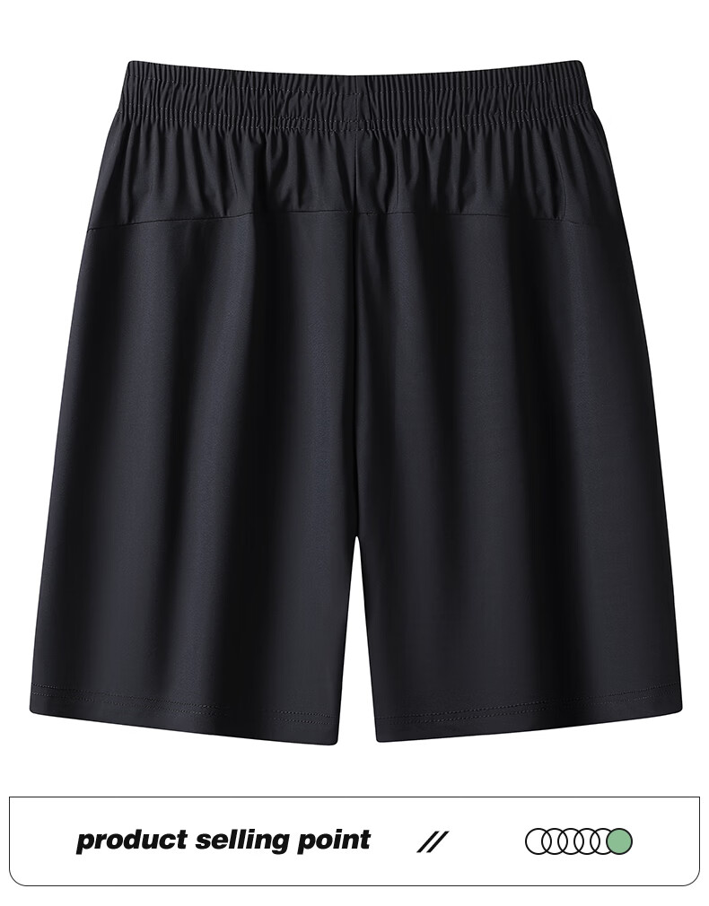 ROMON Men's Summer Ice Silk Thin Loose Casual Sports Quick-Dry Straight Five-Point Shorts 5018 Black L 12