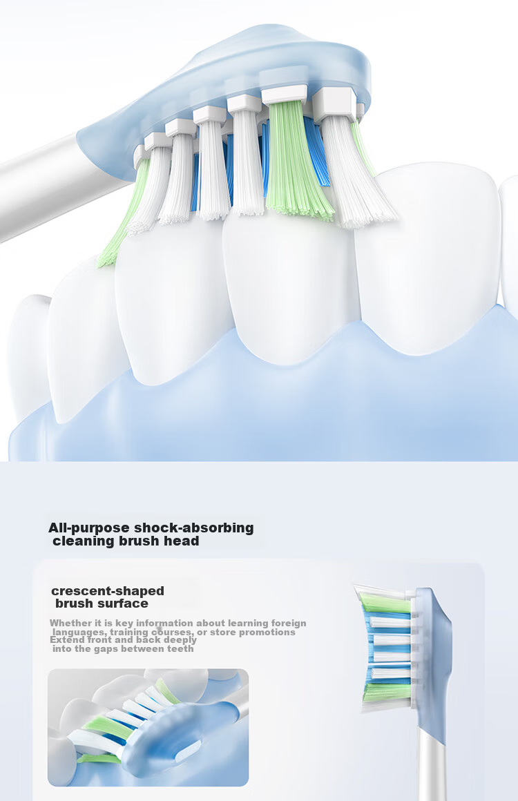 Mijia Multi-Directional Vibration Series All-Effect Shock Absorption Protective Toothbrush Heads White 3-Pack 10