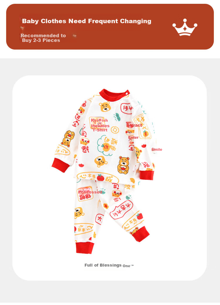 DEESHA Kids Autumn Thermal Underwear Set Girls Baby Mid-Neck Warm Cotton Base Layer Pajamas 8