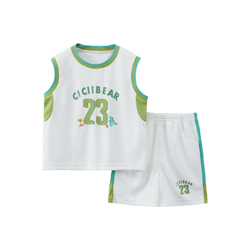 Ciciibear Boys' Summer Outfit Set, Baby Boy's Summer Vest Set, Children's Basketball Uniform, Thin Boys' Clothing