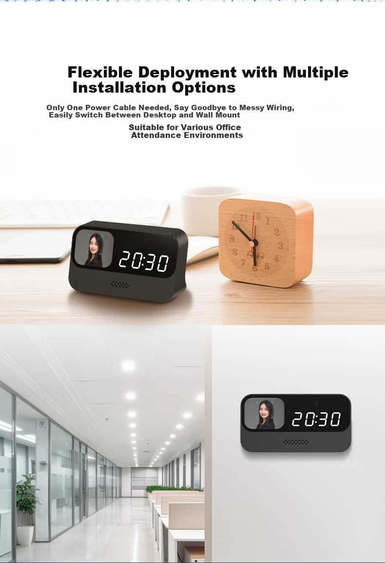Enterprise WeChat Facial Recognition Smart Cloud Attendance Machine Office Employee Check-in Real Voice Contactless Punch Machine Multi-store Management Real-time Monitoring Automatic Reports 12