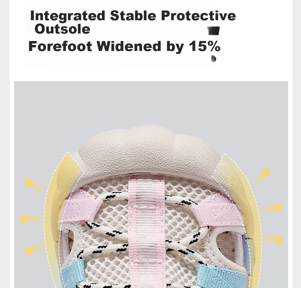 BOBDOG Kids Summer Breathable Soft Sole Non-Slip Toddler Walking Shoes Children's Sandals Gray Pink Size 20 12