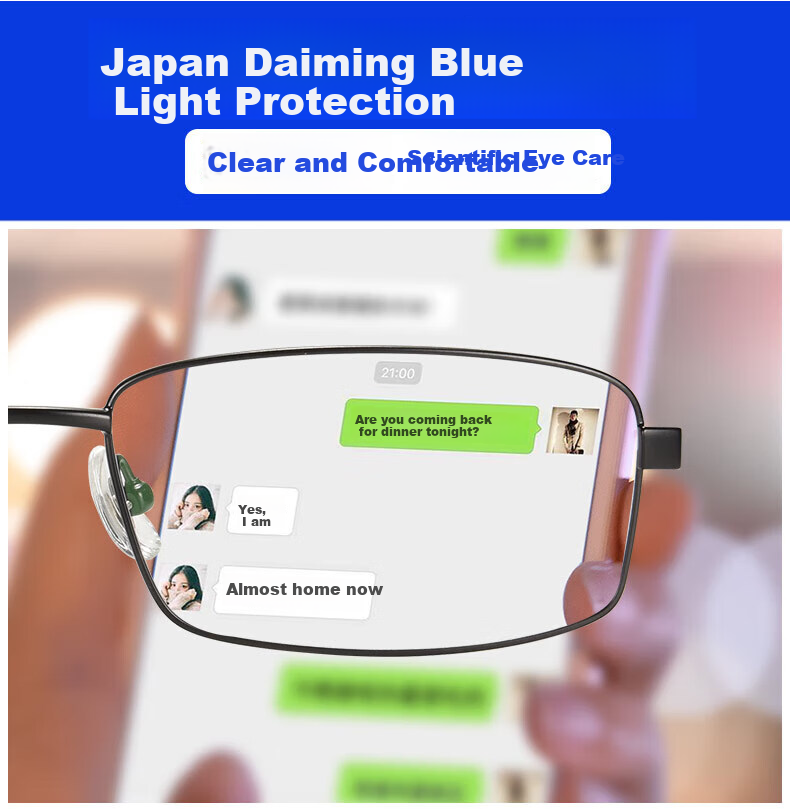 Chuangguo Japan Daiming High-End Pure Titanium Men's Reading Glasses HD Genuine Blue Light Blocking Top Ranked Brand 3