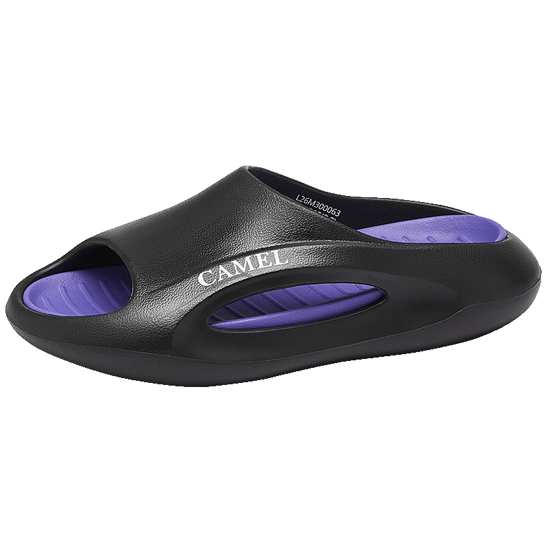 CAMEL Women's Slippers Dynamic Streamlined Casual Versatile Thick-Soled Sports Outdoor Sandals L26M300063 Black/Purple 37