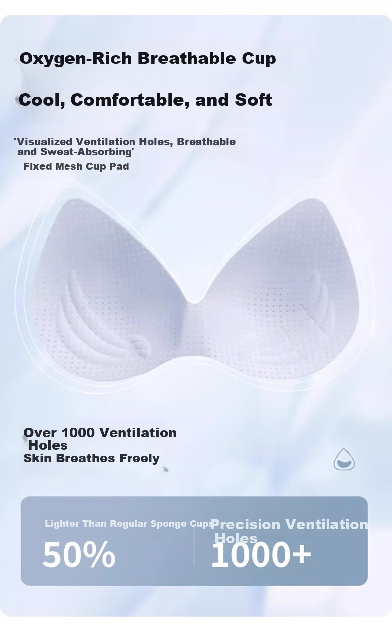 Muwei Seamless Ultra-Thin Ice Silk Cooling Bra for Women, Spring Summer, Small Bust, Push-Up, Wireless, Breathable, Vest-Style Back Beauty Bra 7