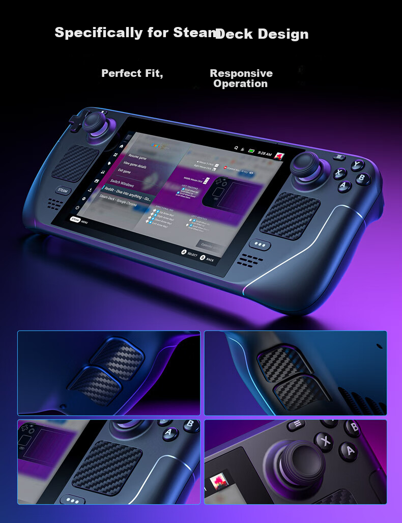 JSAUX Steam Deck OLED Joystick Cap Conductive Touchpad Sticker Back Key Sticker Steam Deck Handheld Accessories Set 2