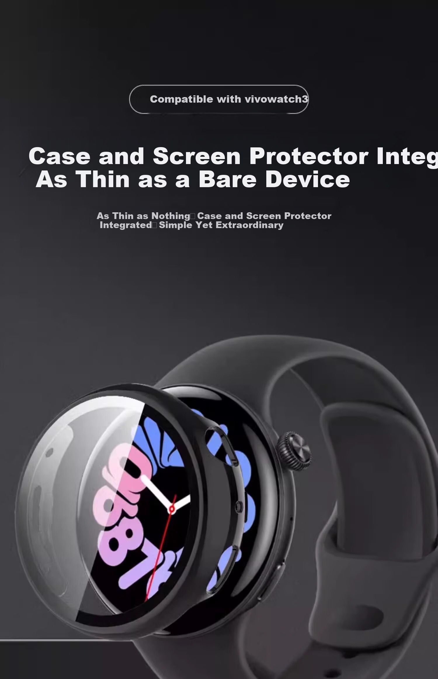 CHENSONG Transparent Integrated Protective Case and Screen Protector for vivo/iQOO WATCH 5, Shockproof and Wear-Resistant 1