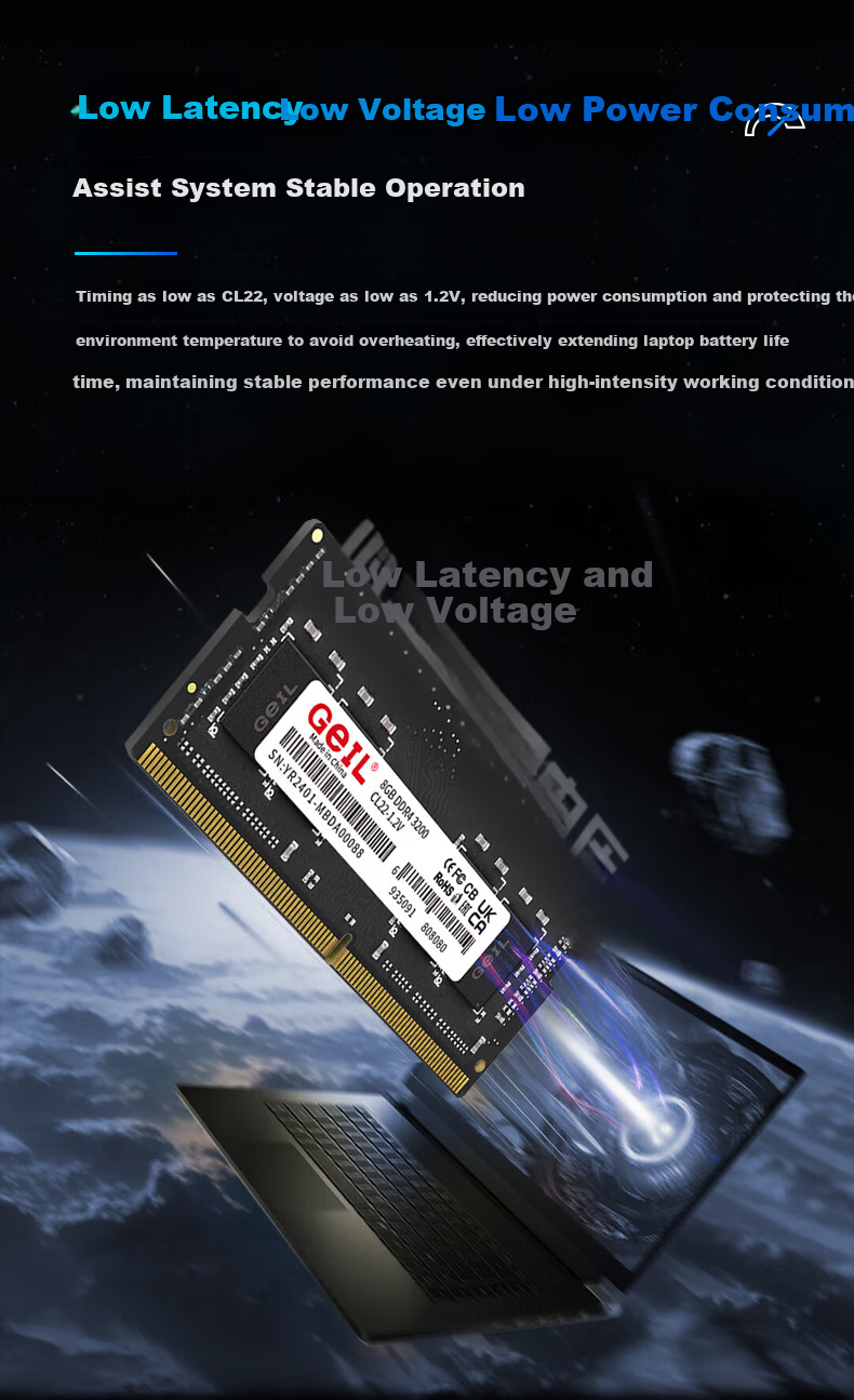 GEIL 32GB DDR4-3200 Laptop Memory Module Millennium Series 3
