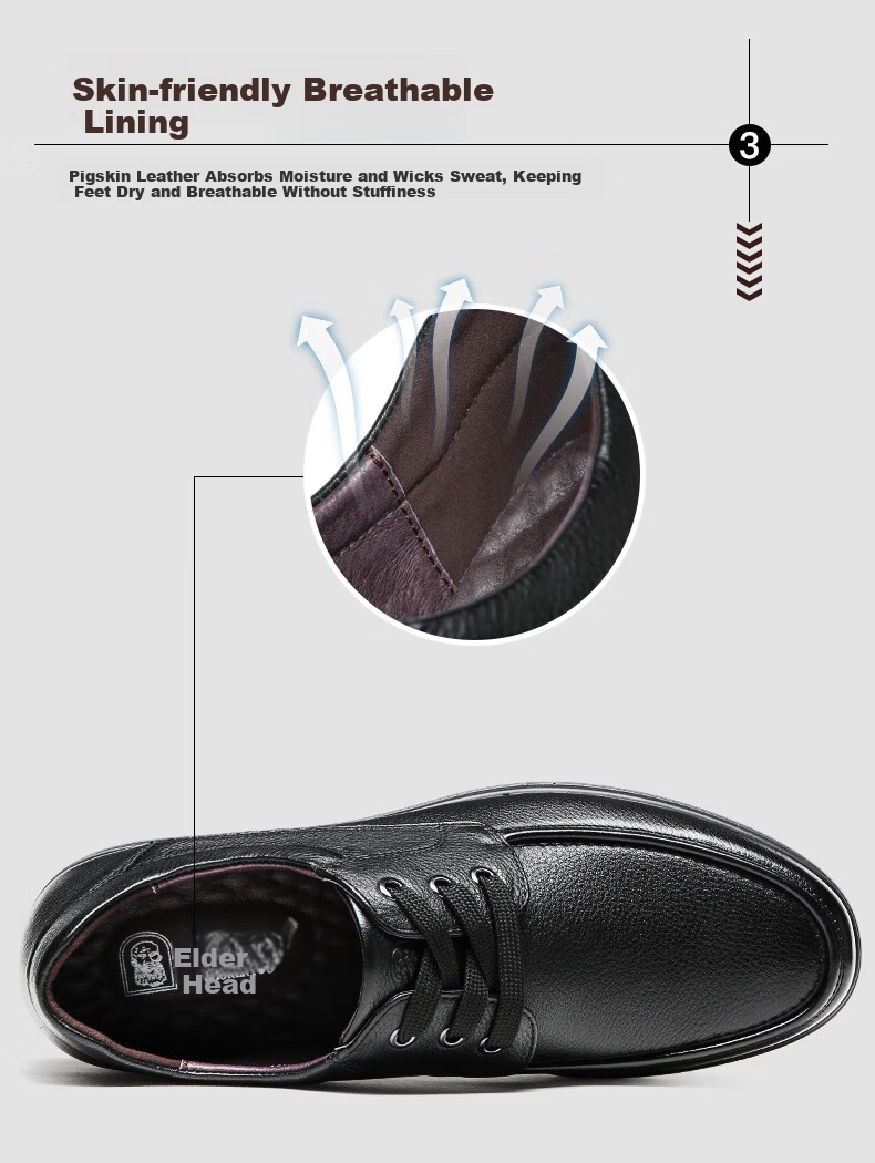 LAORENTOU Men's Leather Shoes, Top-Grain Cowhide, Business Casual Lace-Up, Wear-Resistant Non-Slip Footwear for Men, 510200819, Black, Size 42 9