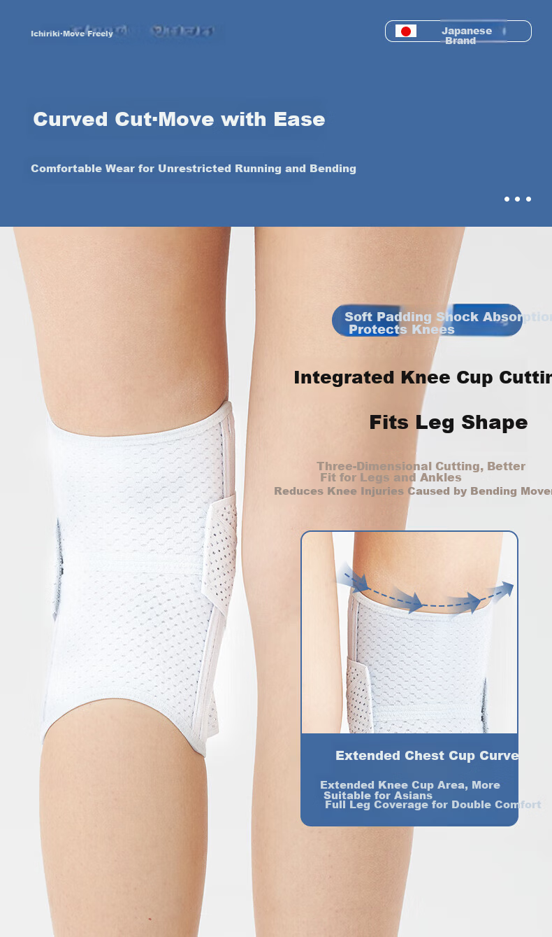 AURBOSHI Japanese Sports Knee Brace for Medical Meniscus Ligament Patella Injury, Specially Designed for Men And Women, Suitable for Running, Hiking, And Badminto 5