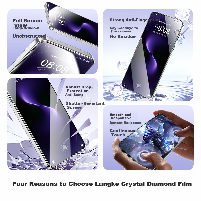 Langke [2-Pack] Tempered Glass Screen Protector for Huawei Nova 15, Ultra-Thin HD Anti-Fingerprint Full Coverage, No Black Edges, Drop and Dust Resistant Film