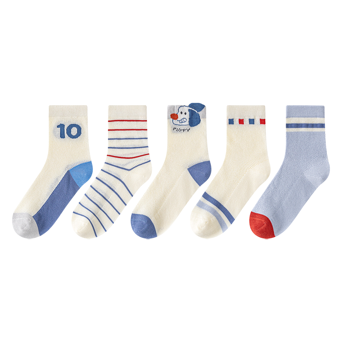 Little Pig Banner Class A Children's Socks Summer Thin Mesh Breathable Socks Boys Girls High Elastic Seamless Mid-calf Socks for Older Kids
