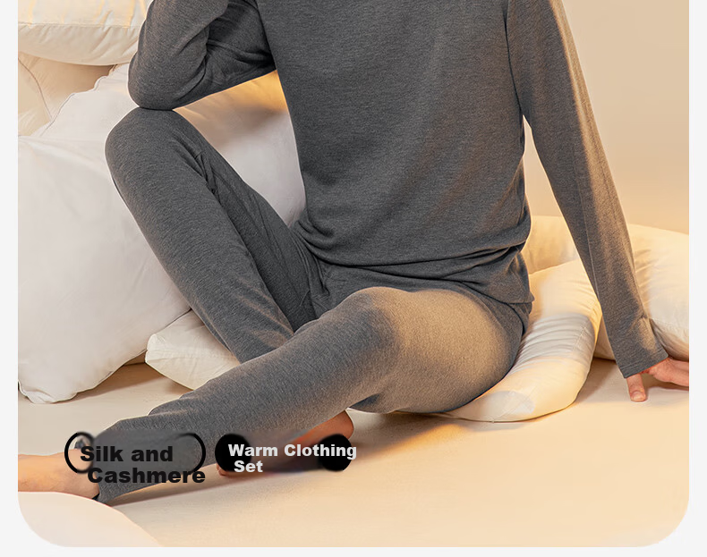 YING BO LUN Youth and Children's Thermal Underwear Autumn Set Winter Cotton Sweater School Uniform Essential 81233 Heather Gray 180 2