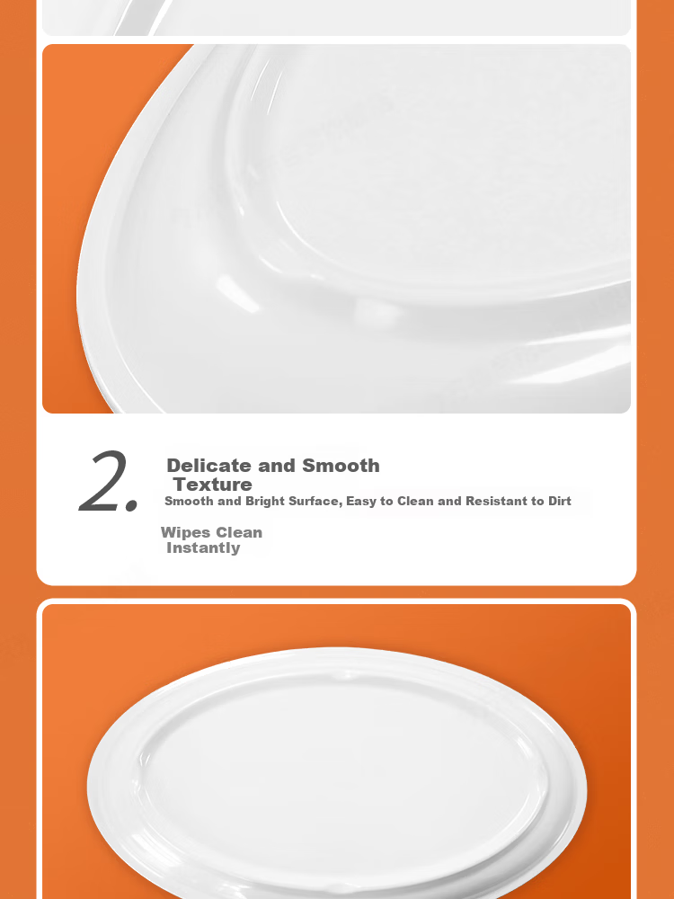 Jinwanfu Melamine Fish Plate Oval Commercial Imitation Porcelain Serving Dish 35.3cm*20.3cm*3.1cm 6