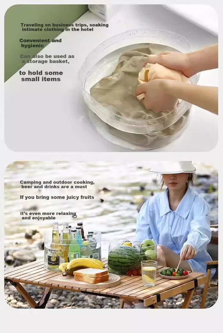 ToMill Disposable Foldable Basin Portable Travel Laundry Washing Face Basin Bucket Foot Soaking Basin 12L 5