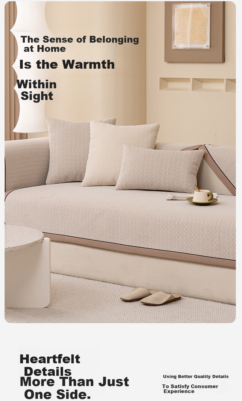 MUJI Sofa Cushion Cover High-Quality Four-Season Universal Non-Slip Seat Cushion Fabric 70x70 Bosse-Gray 12