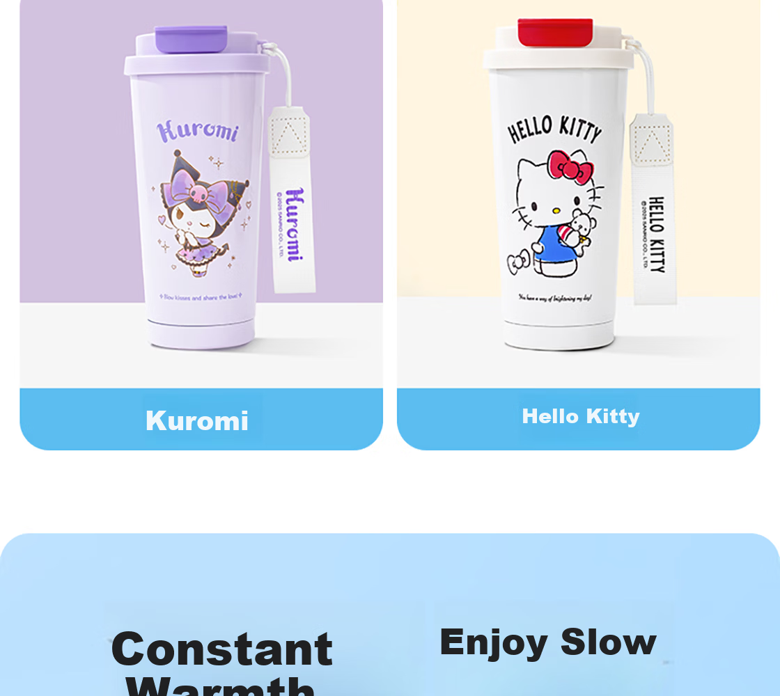 MINISO Hello Kitty Leshi Dual-Drinking Series 304 Stainless Steel Children's Insulated Cup, 360mL 5