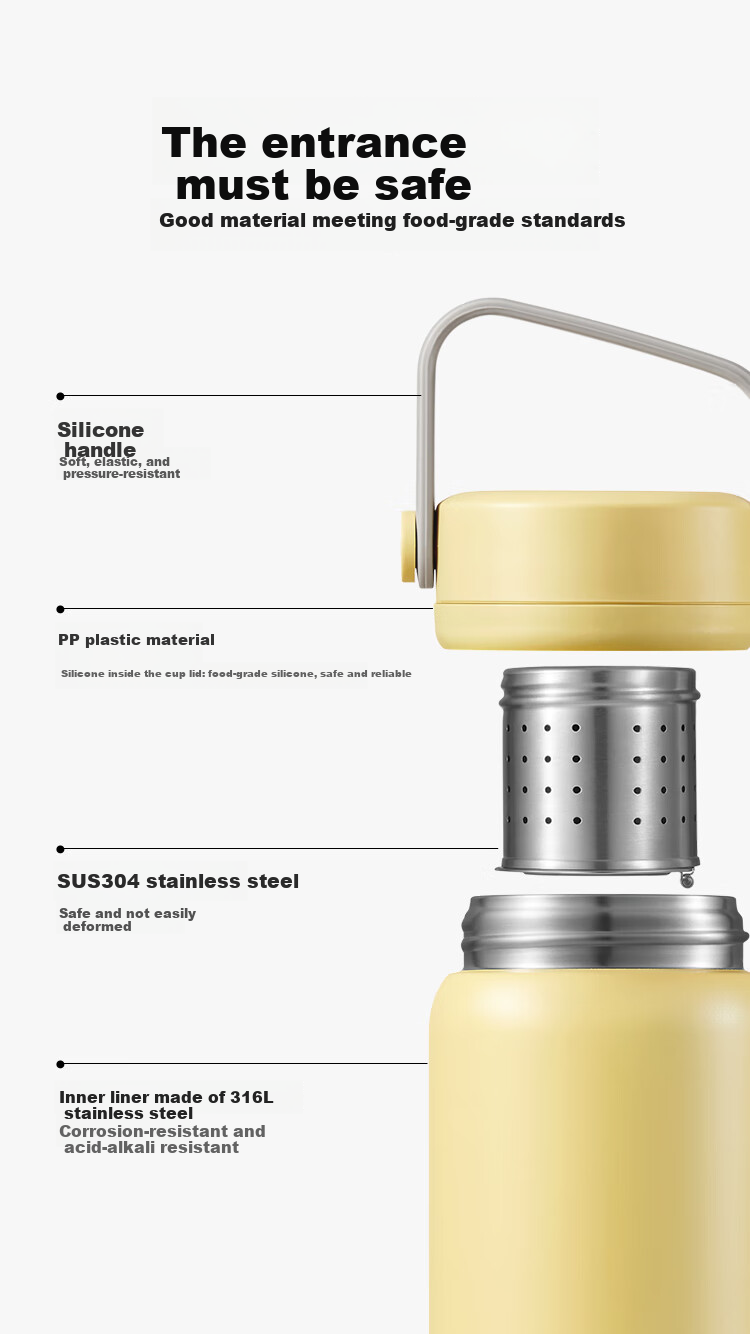 Buydeem Tea Infuser Thermos Cup High-Quality Separation Water Bottle Portable Office Outdoor Unisex Gift 7