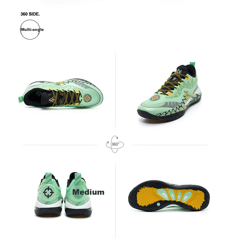 Zhunzhe AR2 Second Generation Durable Shock-Absorbing Basketball Shoes Men Light Mint Green/Sunflower Yellow/Zhunzhe Black Size 48.5 13