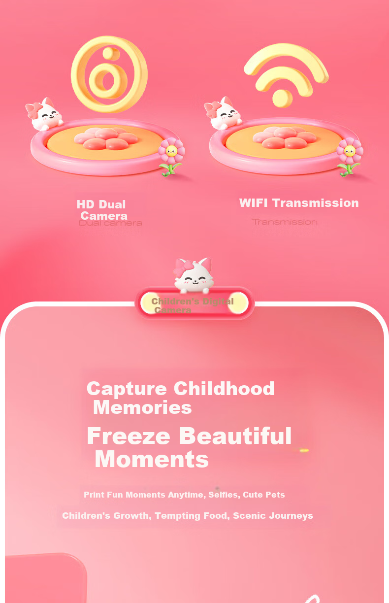Mengduofu Kids Instant Print Camera Colorful Camera Toy Birthday Gift for Girls Students Age 8-12 5
