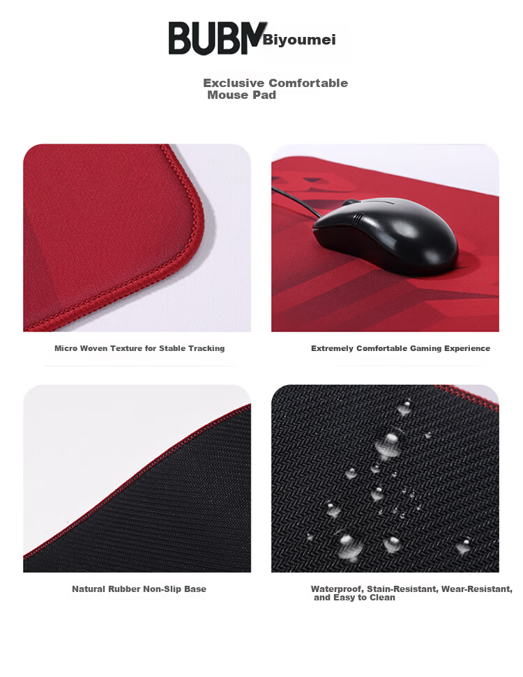 Biyoumei Gaming Mouse Pad FPS Esports Delta PUBG CS2 Valorant Balanced Fabric 360x300x5mm Red 4